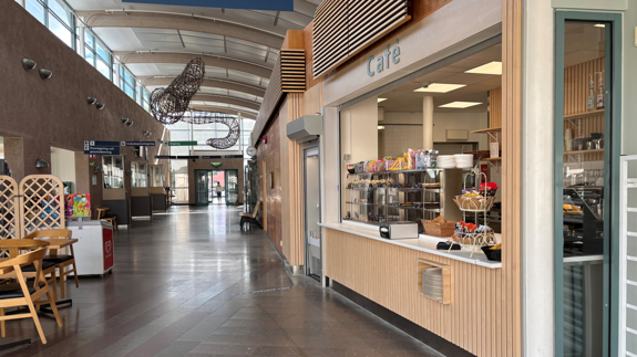 Café i entrén till Norrtälje sjukhus.