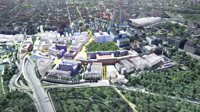 Flygvy över Norra Hagastaden. 