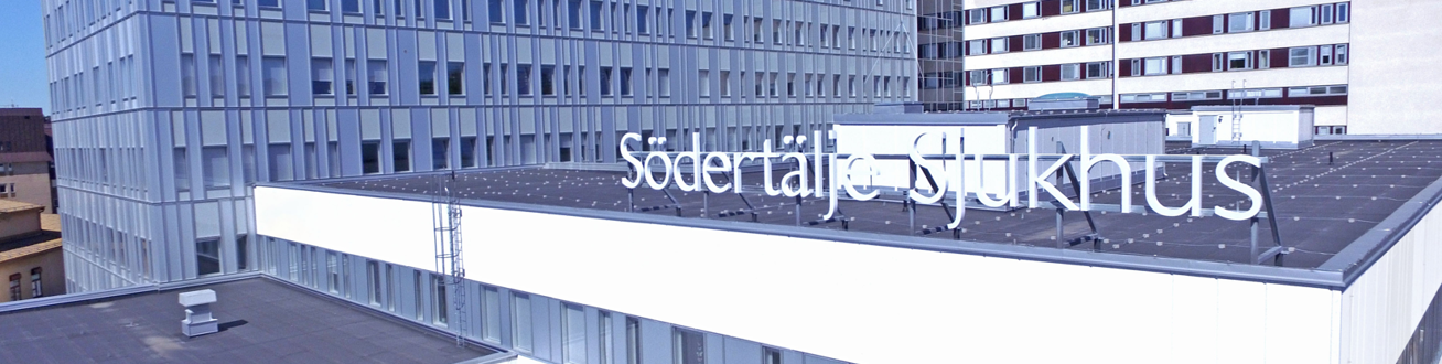 Takskylt på Södertälje sjukhus