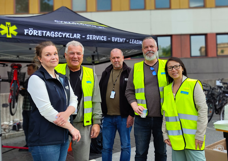 Locummedarbetare på cykeldag, Sabbatsbergs sjukhus.