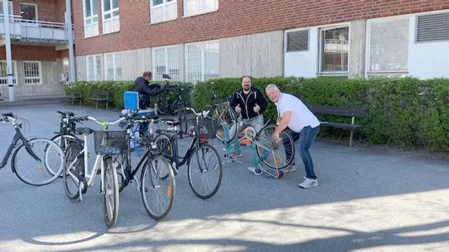 Cykeldag på Handens sjukhus.