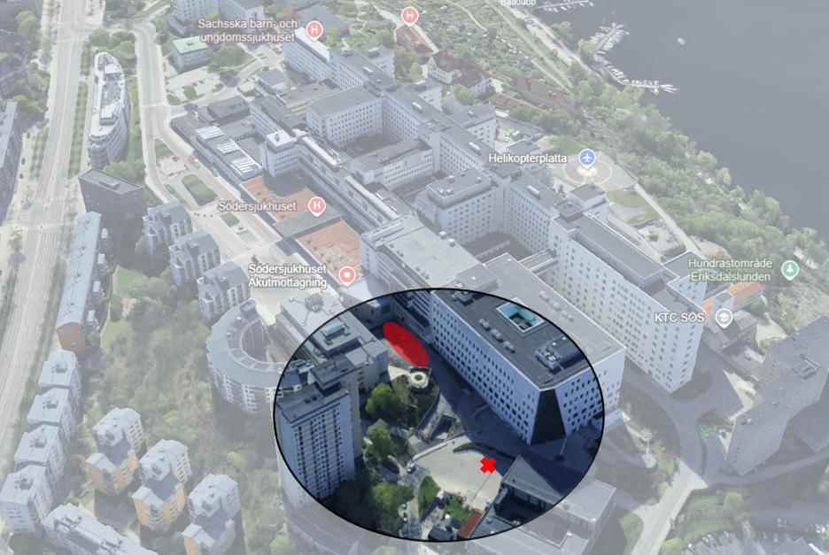 En översiktskarta över området där paviljongen ska stå