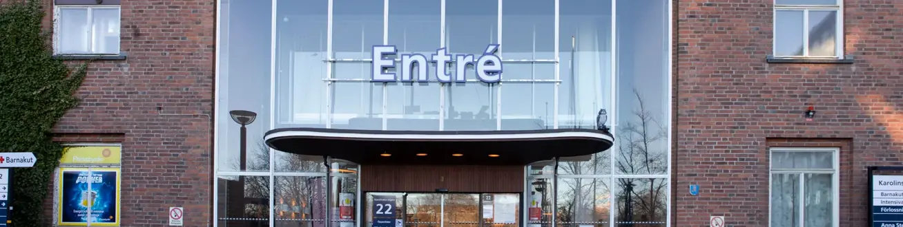 En stor tegelbyggnad med en stor ingång.