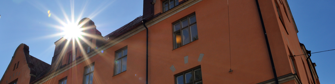 Fasad på vårdfastighet Grimman.