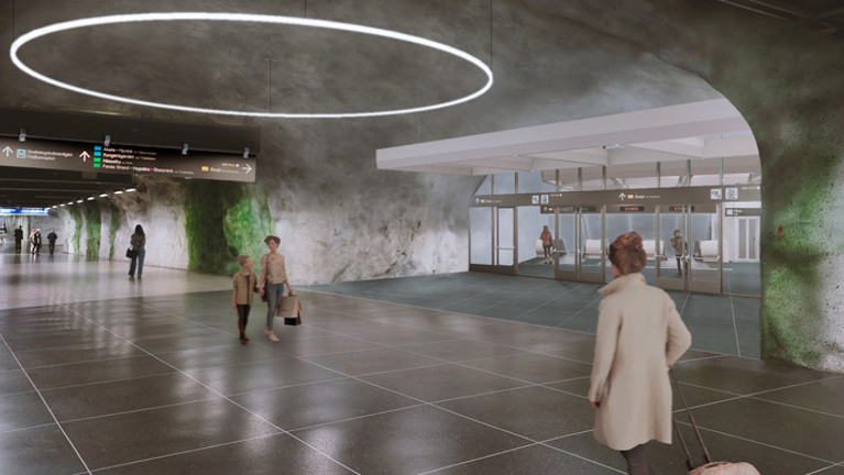 Fridhemsplan Visionsbild Gul linje © Region Stockholm, Sweco.