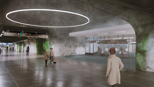 Fridhemsplan Visionsbild Gul linje © Region Stockholm, Sweco.