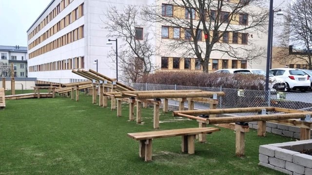 Utegymmet med olika träningsstationer.