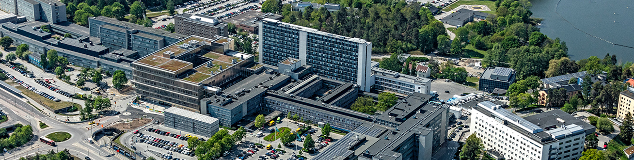 Flygfoto över Danderyds sjukhus