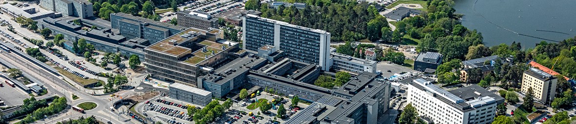 Flygfoto över Danderyds sjukhus