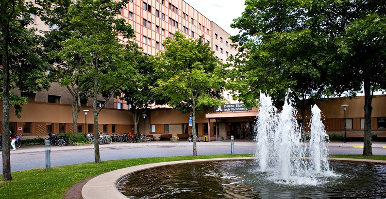 Huvudentrén och park, Dalens sjukhus