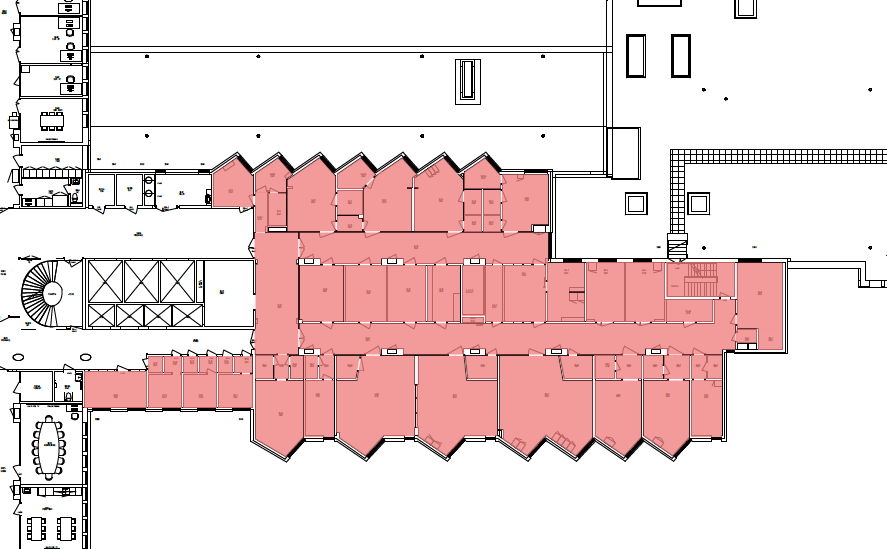 Planritning för ledig lokal vid Löwenströmska sjukhuset