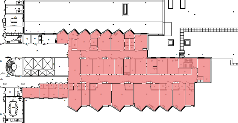 Planritning för ledig lokal vid Löwenströmska sjukhuset