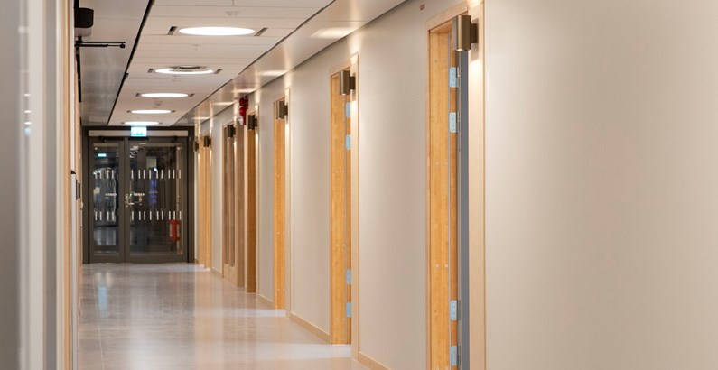 Korridor i vårdlokal Sollentuna sjukhus