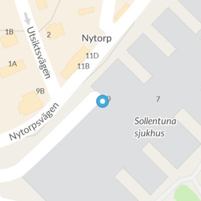 Kartbild Nytorpsvägen 10 Sollentuna