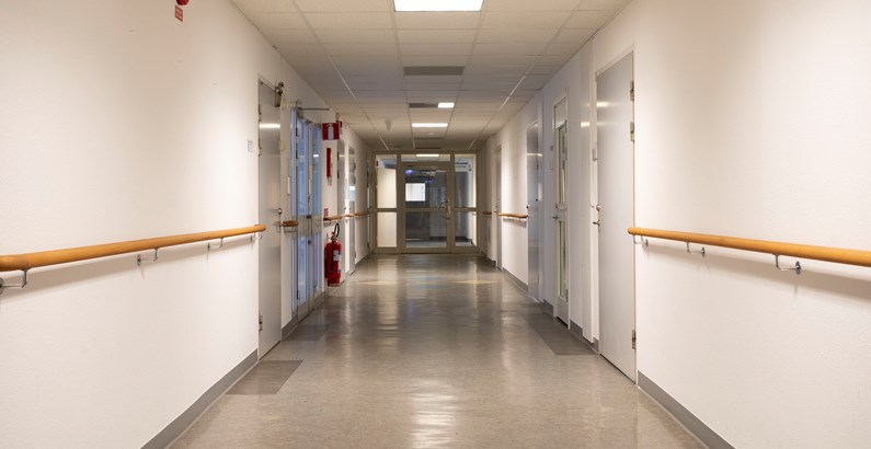 Tom ledig lokal vid Karolinska sjukhuset i Solna.