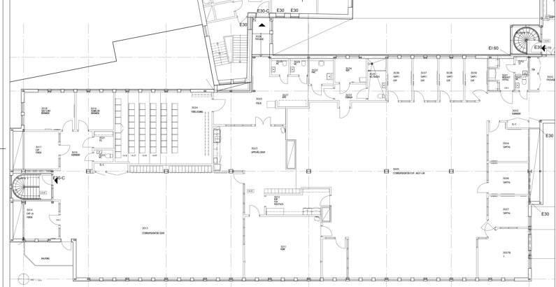 Planritning ledig adminlokal Solna sjukhusområde.