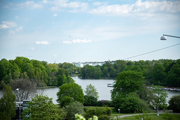 Utsikt mot Hagaparken från Solna sjukhusområde.