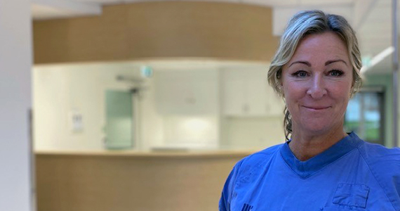 Saga Melin, endoskopist vid Norrtälje sjukhus i nyrenoverade lokaler.